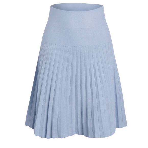 MiaMod Summer Pleated Light Blue Denim skirt (Relaxed Fit Small) - Picture 2 of 4